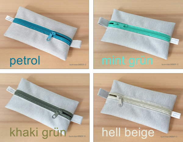 Täschchen Outdoorstoff grau-beige SAND Zipper viele Farben Karabiner, TaTüTa Inhalator Kosmetik, BuntMixxDESIGN Täschchen Outdoorstoff grau-beige SAND Zipper viele Farben Karabiner, TaTüTa Inhalator Kosmetik, BuntMixxDESIGN